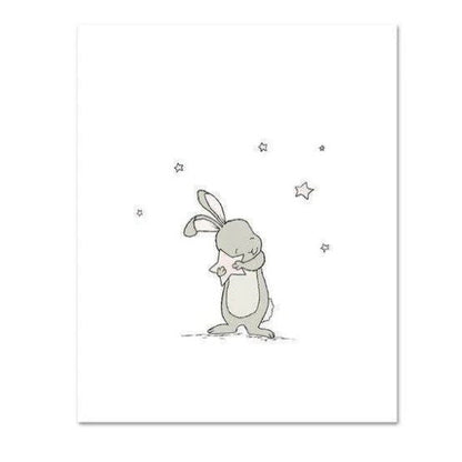 Poster lapin étoiles
