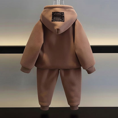 Ensemble Hiver Enfant Épais en Polaire – Sweat à Capuche + Pantalon