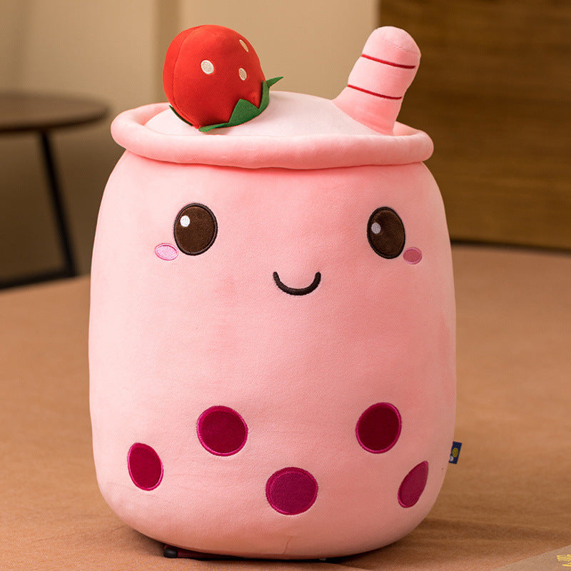 Coussin Peluche Boisson – Fraise, Matcha ou Thé au lait Tout Doux