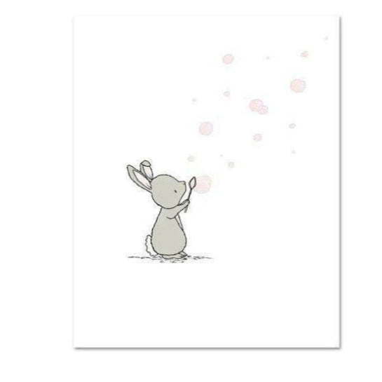 Poster lapin bulles