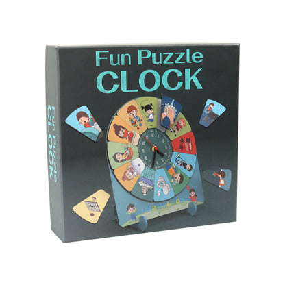 Horloge Éducative en Bois – Puzzle d’Apprentissage du Temps pour Enfants