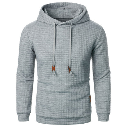 Pull jacquard homme – Sweat à capuche slim manches longues
