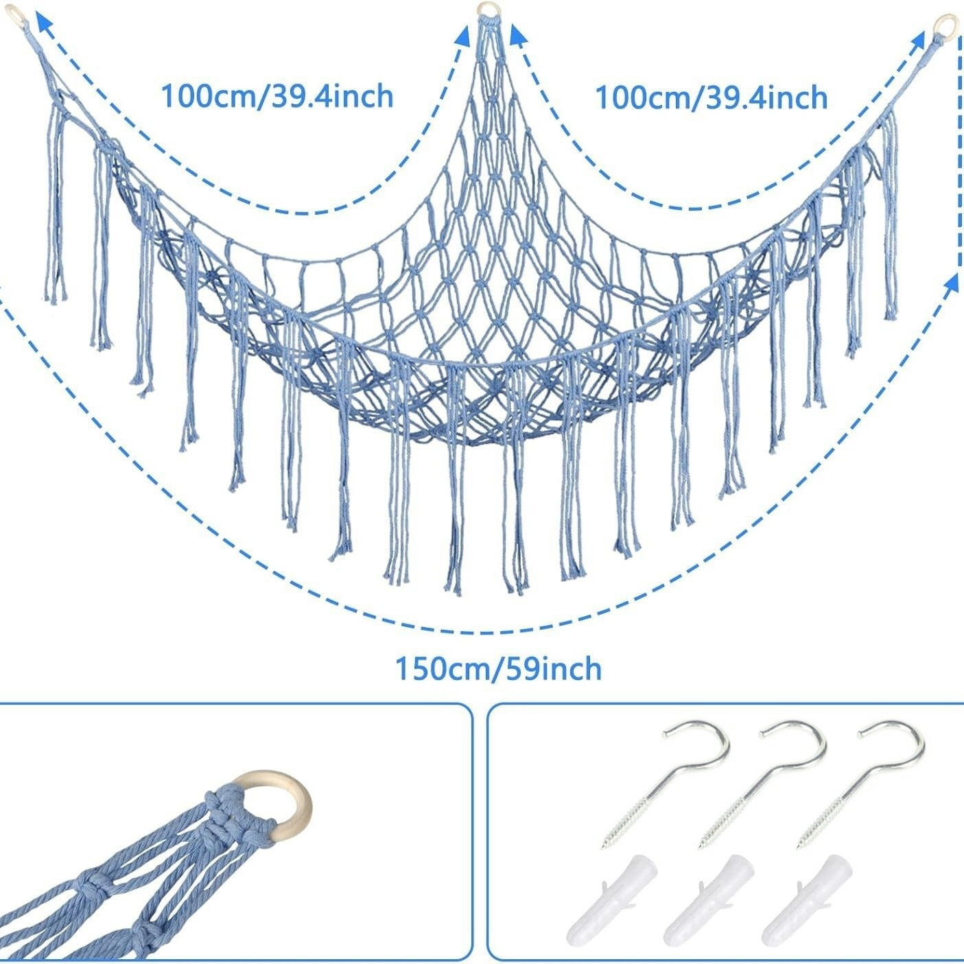 Filet de Rangement d’Angle – Style Nordique