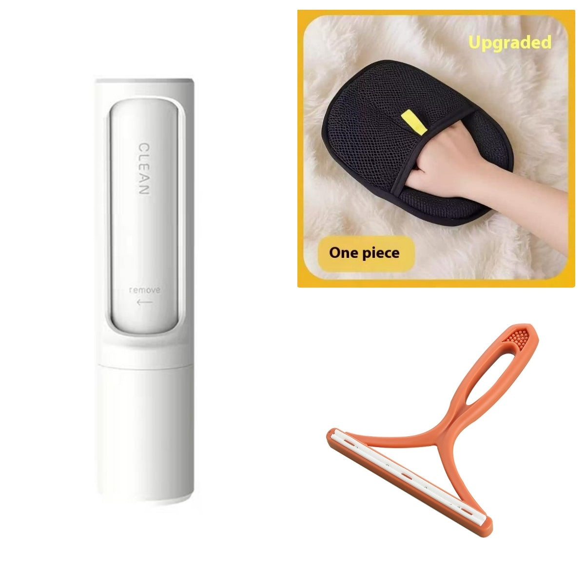 Brosse anti-poils réutilisable 2-en-1 pour chien et chat – rouleau auto-nettoyant