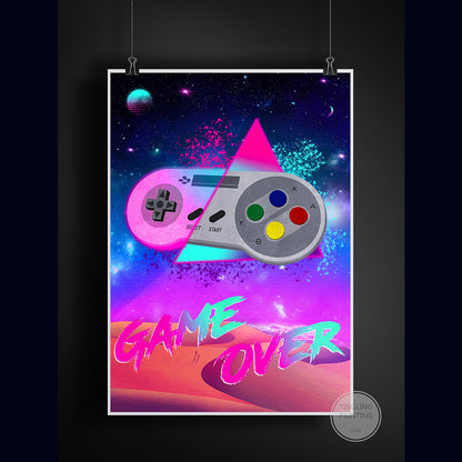Poster néon manette