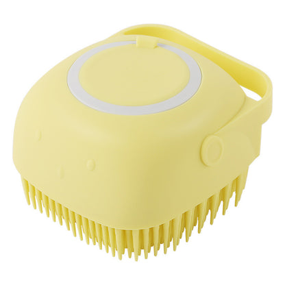 Brosse de bain et massage en silicone pour chien et chat – avec réservoir à shampoing