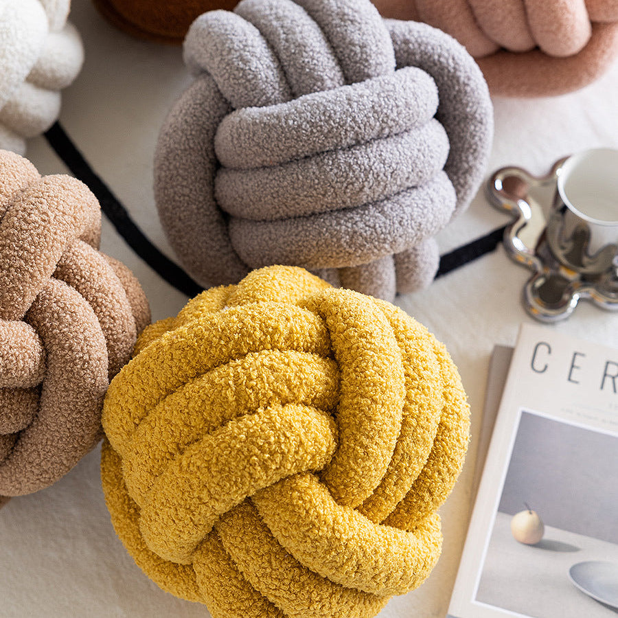 Coussin Bouclé Rond – Style Nordique & Douillet