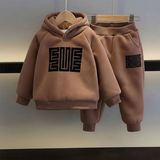 Ensemble Hiver Enfant Épais en Polaire – Sweat à Capuche + Pantalon