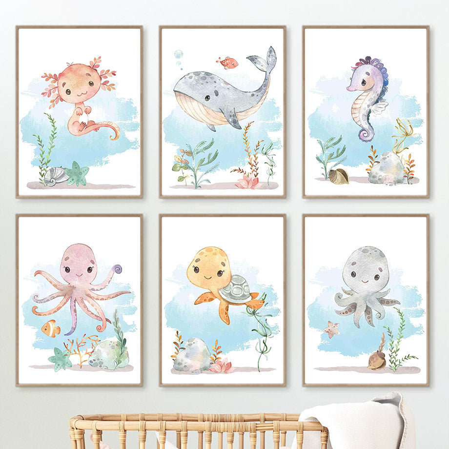 Mur avec 6 posters pour enfant