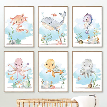 Mur avec 6 posters pour enfant