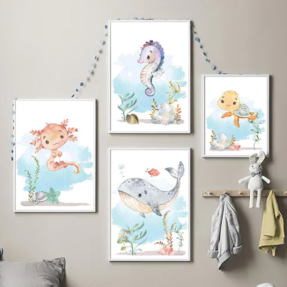 Mur avec 4 posters pour enfant