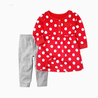 Ensemble Bébé 2 Pièces Fille – Haut et Pantalon en Coton Doux