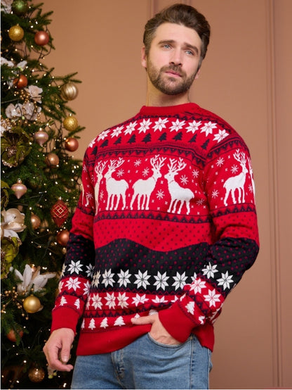 Pull de Noël Jacquard pour Couple – Modèle Mixte