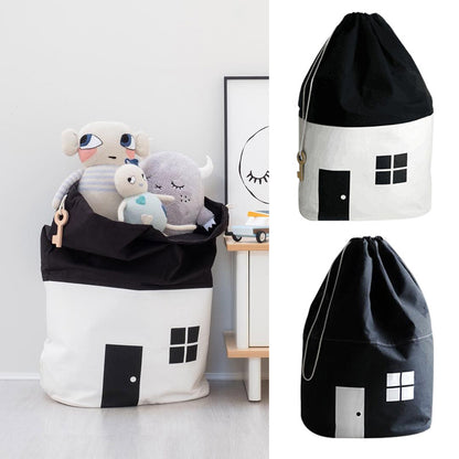 2 Sacs de rangement pour enfant (noir et blanc) 