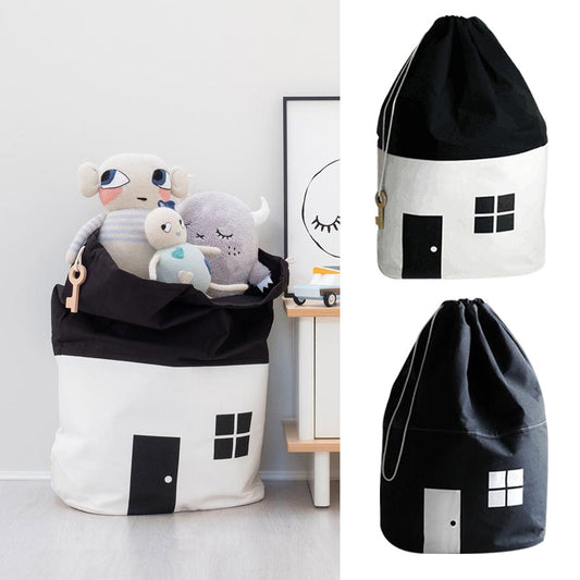 2 Sacs de rangement pour enfant (noir et blanc) 