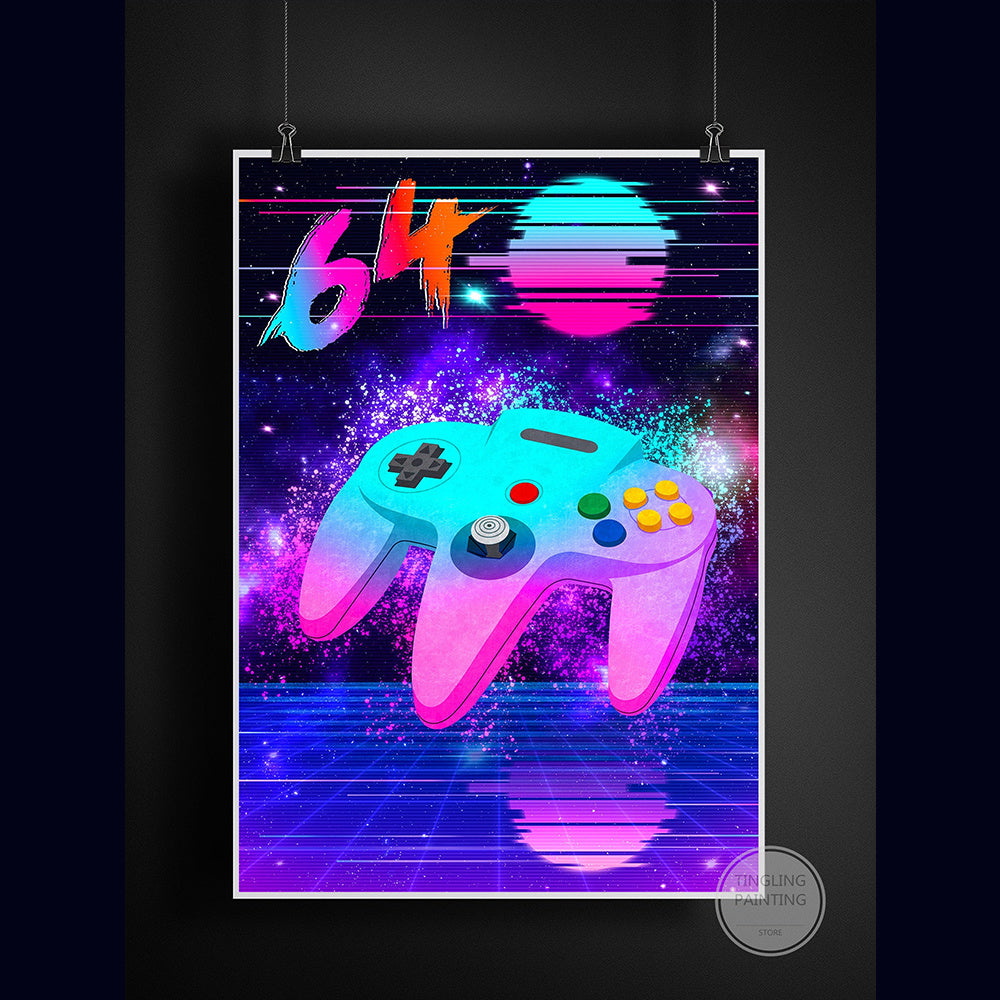 Poster néon manette