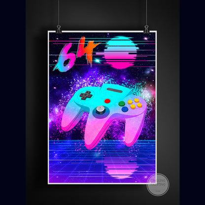 Poster néon manette