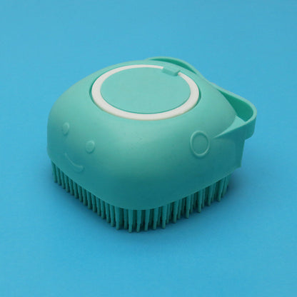Brosse de bain et massage en silicone pour chien et chat – avec réservoir à shampoing