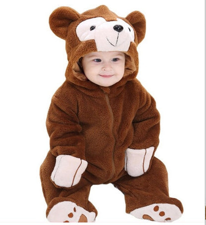 Combinaison ours à capuche en flanelle – printemps/automne