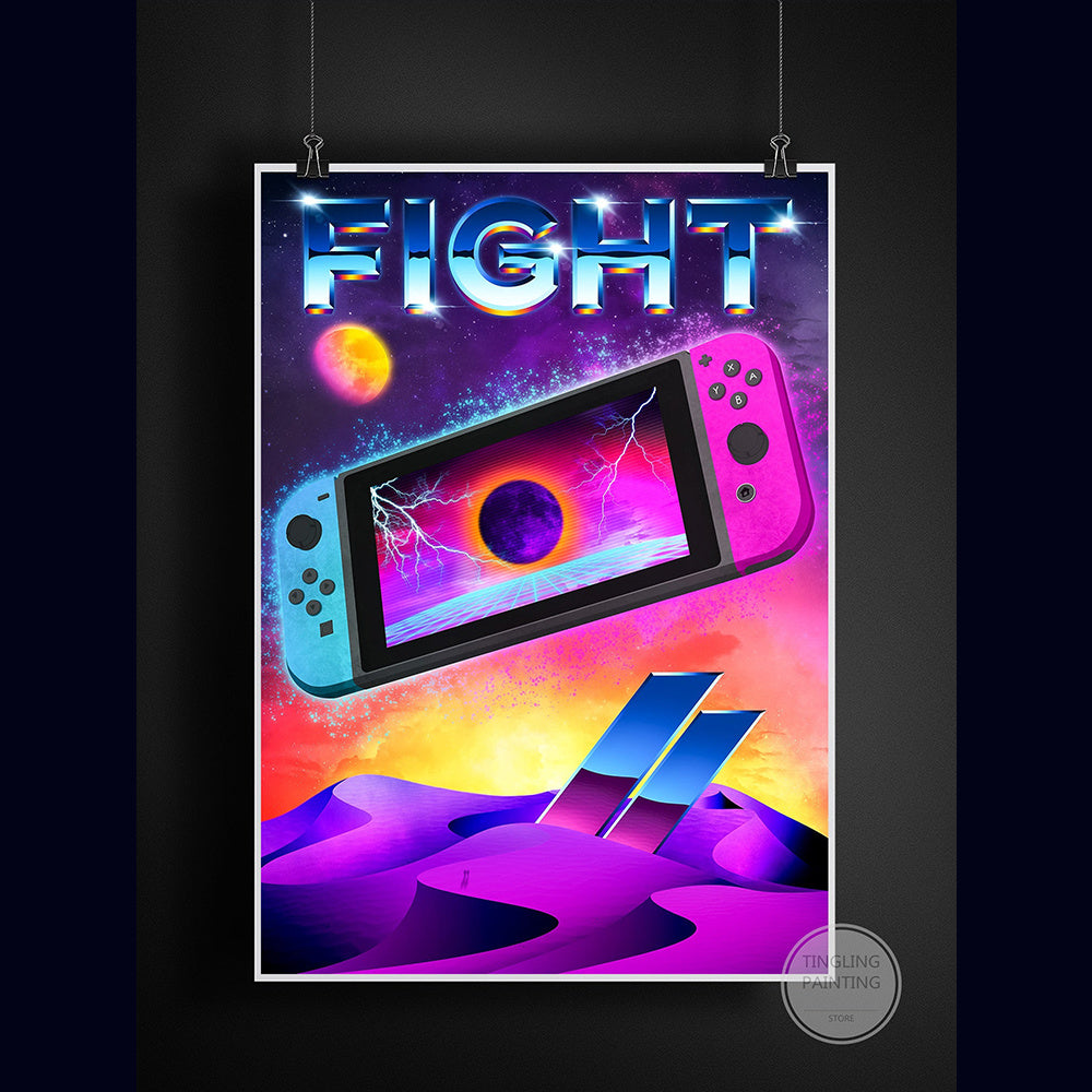 Poster néon manette