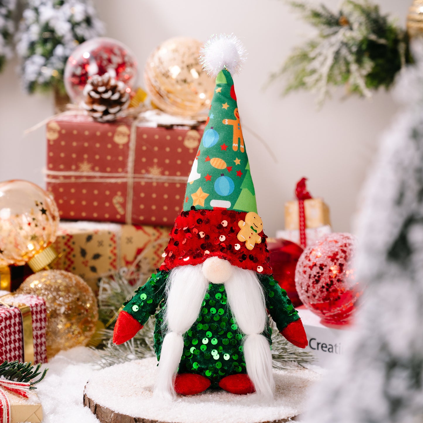 Poupée Décorative de Noël en Tissu – Figurine Lumineuse ou Classique