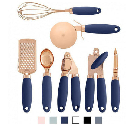 Set d’Ustensiles de Cuisine Inox – Finition Rose Gold (7 Pièces)