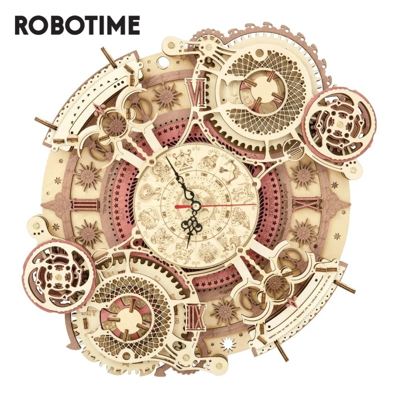 Horloge Zodiaque en Bois 3D – Puzzle Mécanique à Monter | Robotime ROKR LC601
