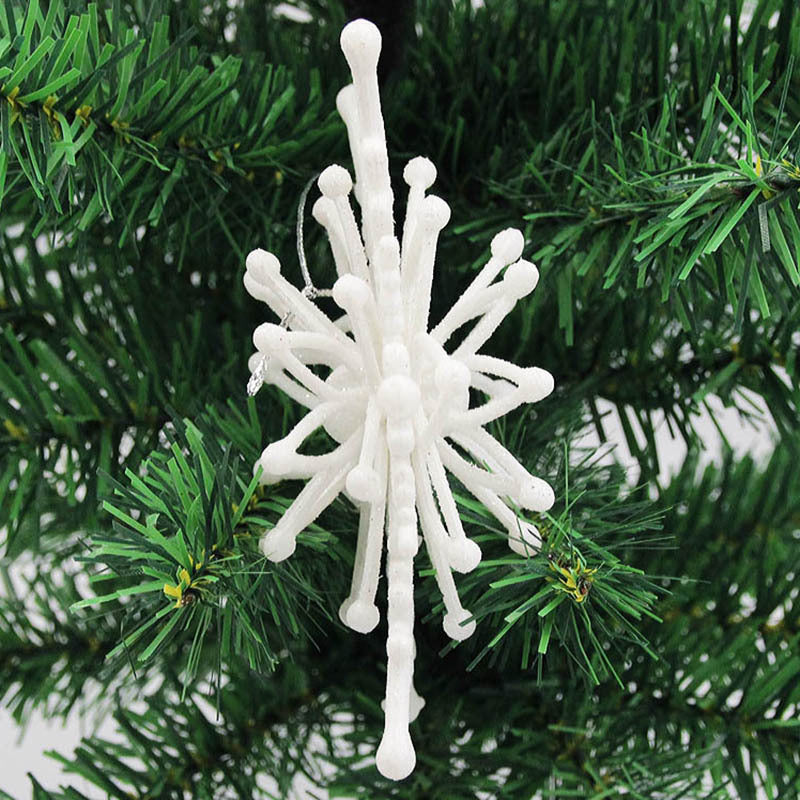 Flocon de Neige Blanc – Pendentif de Sapin de Noël en Plastique