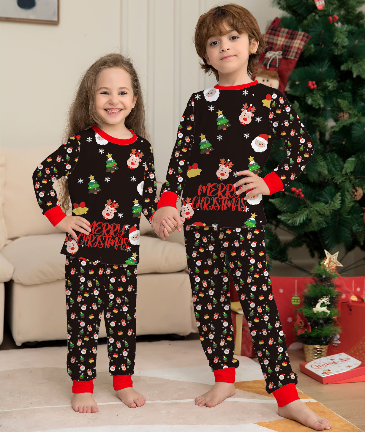 Pyjamas Familiaux de Noël – Tenues assorties pour toute la famille et le chien