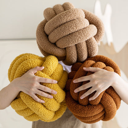 Coussin Bouclé Rond – Style Nordique & Douillet