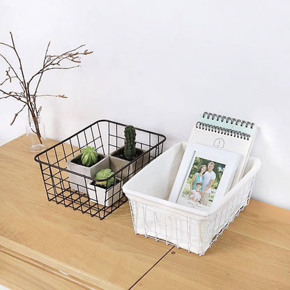 Panier de Rangement en Métal – Style Japonais pour Bureau ou Maison