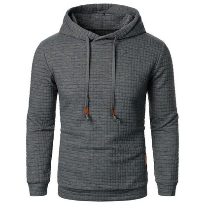 Pull jacquard homme – Sweat à capuche slim manches longues
