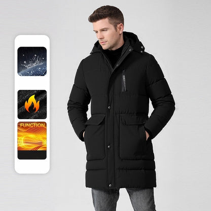 Manteau long homme doublé polaire – chaud et élégant